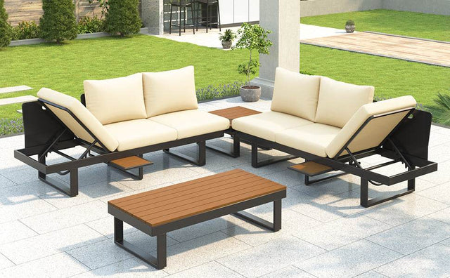 Adjustable Reclining Outdoor Sectional Patio Furniture Set - Omega Lifestyles