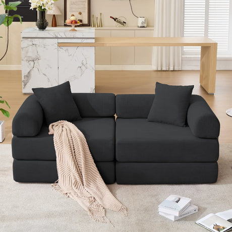 Modular Folding Convertible Corduroy Sofa Bed - Omega Lifestyles