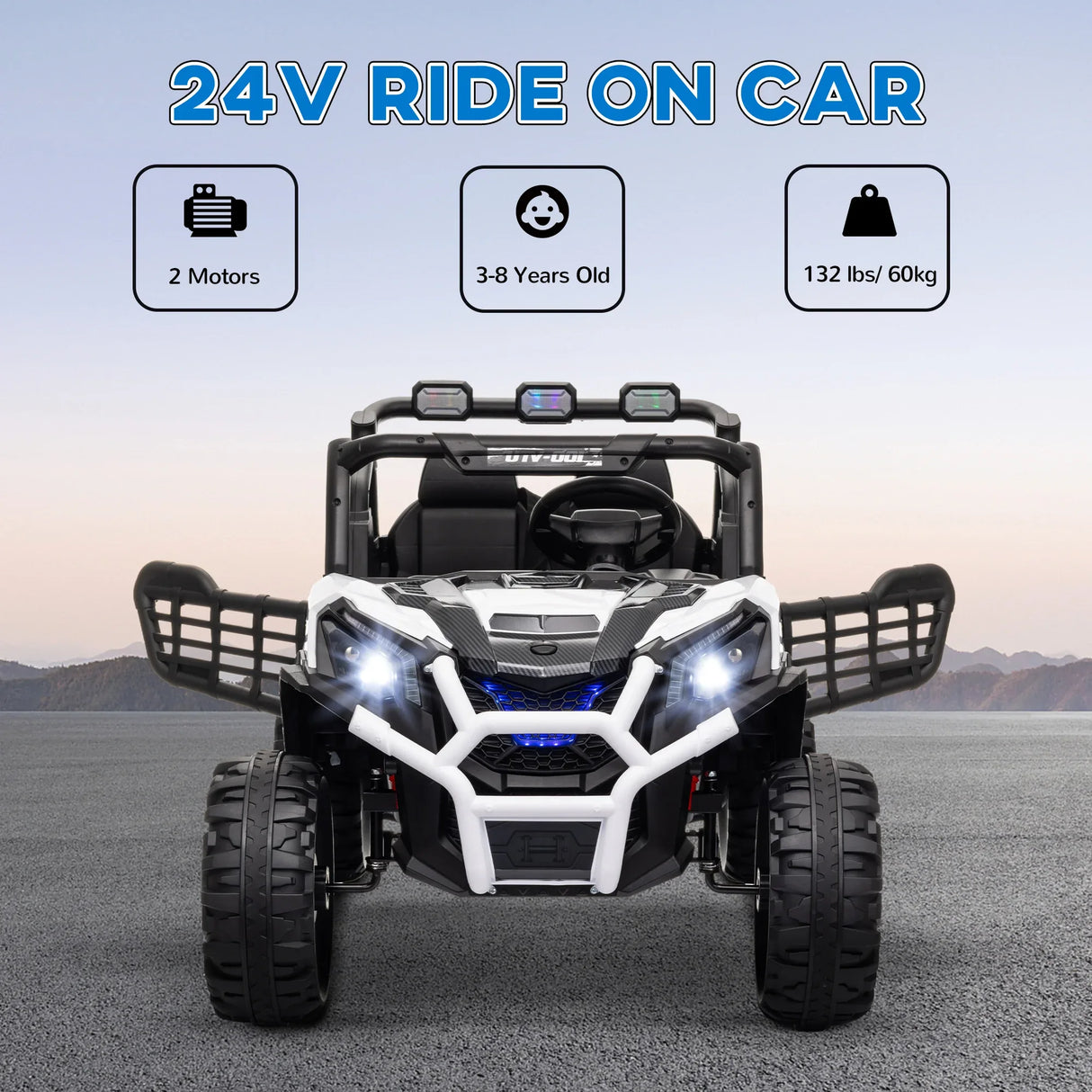 24V Dual Motor 2-Seater Kids Electric Ride-On Car - Omega Lifestyles