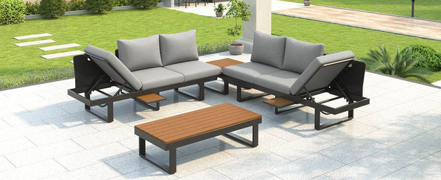 Adjustable Reclining Outdoor Sectional Patio Furniture Set - Omega Lifestyles