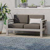 Aluminum Outdoor Patio Loveseat With Water-Resistant Cushion - Omega Lifestyles
