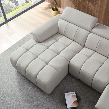 Electric Control Genuine Leather Wall-Hugger Reclining Sofa - Omega Lifestyles