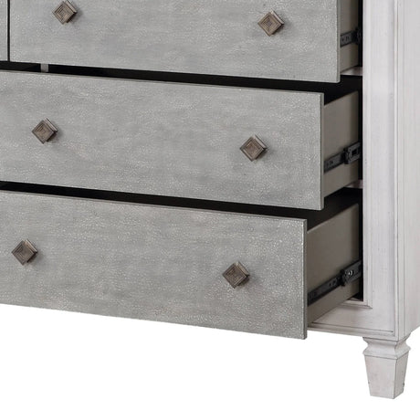 Rustic White Synthetic Wood Transitional Dresser - Omega Lifestyles