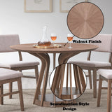 5-Piece Walnut Finish Round Dining Table And Chairs Set - Omega Lifestyles