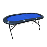 73-Inch Foldable Felt Oval Casino Game Poker Table - Omega Lifestyles