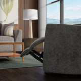 Gray Soft Foam Swivel Recliner With Manual Footrest - Omega Lifestyles