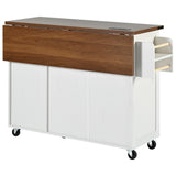 Farmhouse Kitchen Island Cart With Power Outlet - Omega Lifestyles