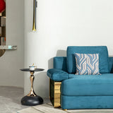 Modern Black Carbon Steel Round Side Table 15x15x21 Inch - Omega Lifestyles