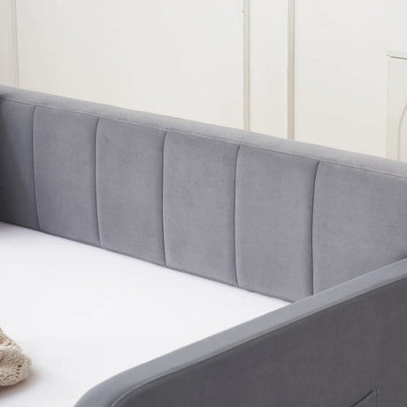 Twin Velvet Upholstered Daybed Frame With Trundle - Omega Lifestyles