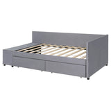 Twin Velvet Upholstered Platform Bed With Storage Drawers - Omega Lifestyles