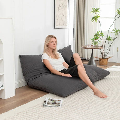 Soft Corduroy Foam Floor Bean Bag Chair - Omega Lifestyles