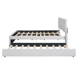 Full Upholstered Platform Bed With Trundle And Drawers Full - Omega Lifestyles