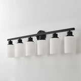 Matte Black Glass Shade 6-Light Wall Sconce Lighting - Omega Lifestyles