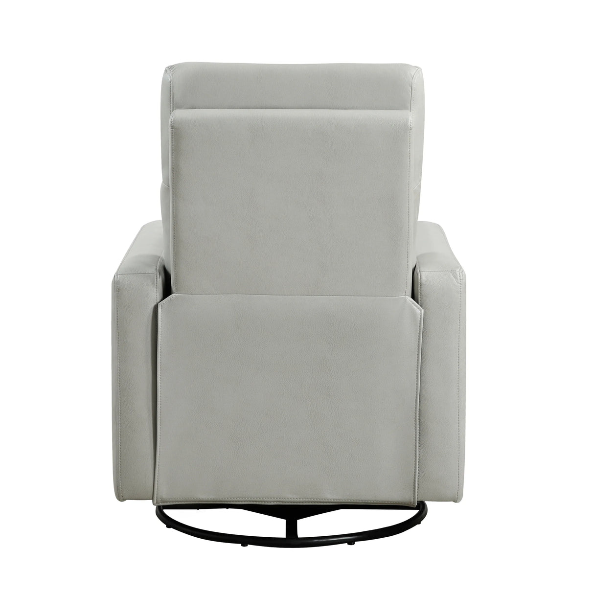 Contemporary Smoke Faux Leather Swivel Gliding Recliner Chair - Omega Lifestyles