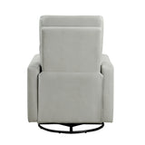 Contemporary Smoke Faux Leather Swivel Gliding Recliner Chair - Omega Lifestyles