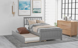 Twin Solid Wood Platform Bed With Trundle - Omega Lifestyles