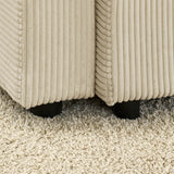 Modern Corduroy 7-Seat Armless Cushion Back Sofa Set - Omega Lifestyles
