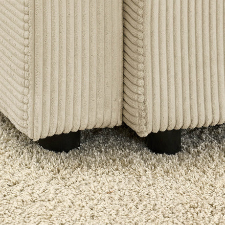 Modern Corduroy 7-Seat Armless Cushion Back Sofa Set - Omega Lifestyles