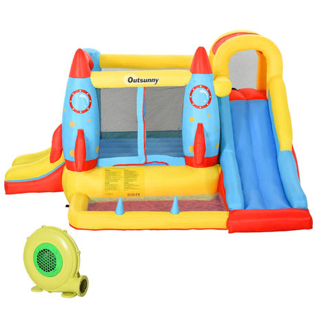 Kids Inflatable Bounce House With Slides Climbing Wall Trampoline - Omega Lifestyles