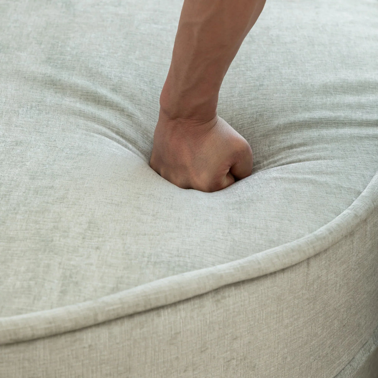 Modern Chenille Upholstered Barrel Accent Chair With Ottoman - Omega Lifestyles