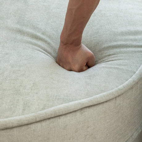 Modern Chenille Upholstered Barrel Accent Chair With Ottoman - Omega Lifestyles