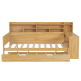 Full Wooden Bed Frame With Trundle Storage And Study Desk - Omega Lifestyles