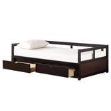 Twin Extendable Solid Wood Daybed With Trundle And Storage Drawers - Omega Lifestyles