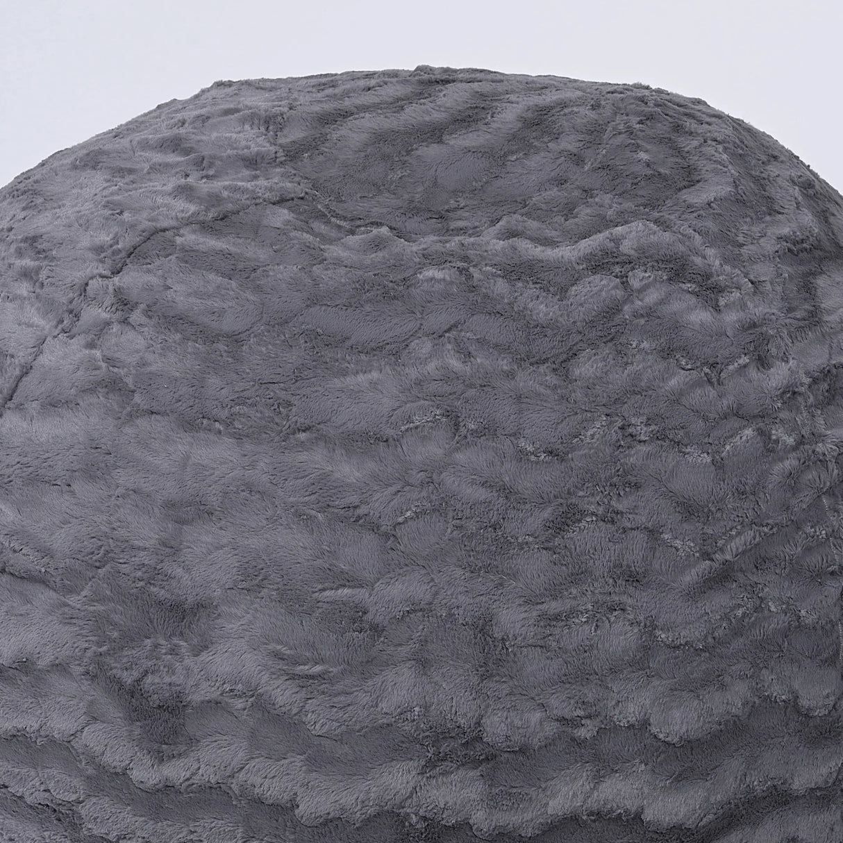 4-Foot Gray Faux Fur Memory Foam Bean Bag Chair - Omega Lifestyles