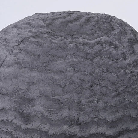 4-Foot Gray Faux Fur Memory Foam Bean Bag Chair - Omega Lifestyles