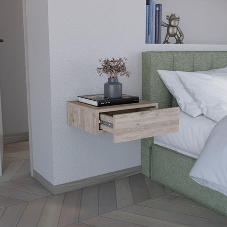 Modern Wall-Mounted Floating Nightstand With Drawer - Omega Lifestyles
