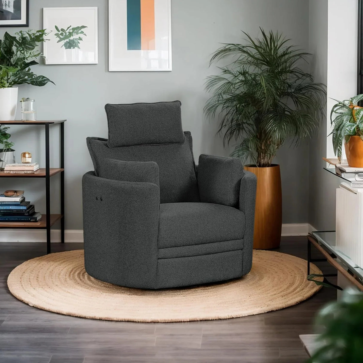 Soft Faux Leather Power Recliner With Adjustable Headrest Footrest - Omega Lifestyles