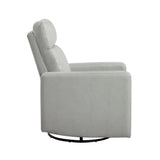 Contemporary Smoke Faux Leather Swivel Gliding Recliner Chair - Omega Lifestyles