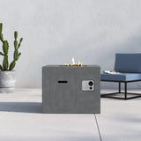 Concrete Outdoor Modern Gas Fire Pit With Hidden Tank Compartment - Omega Lifestyles