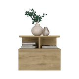 Modern Wall-Mounted Floating Nightstand With Drawer and Shelf - Omega Lifestyles