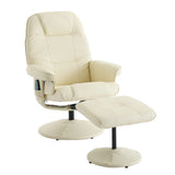 Modern PU Leather Massage Recliner Chair With Ottoman
