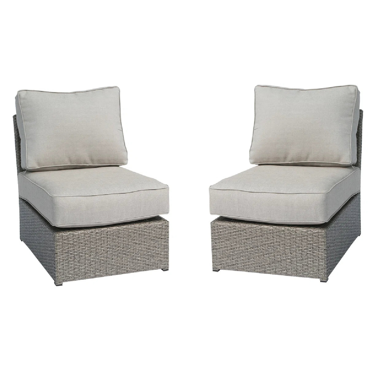 Modern Coastal Outdoor Wicker Patio Lounge Chairs Set