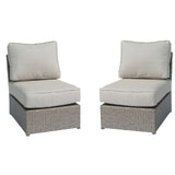 Modern Coastal Outdoor Wicker Patio Lounge Chairs Set