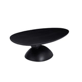 Minimalist Black Fiberglass Lucky Stone Oval Coffee Table - Omega Lifestyles