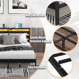 Full Size Metal Platform Bed Frame With LED Lighting USB - Omega Lifestyles