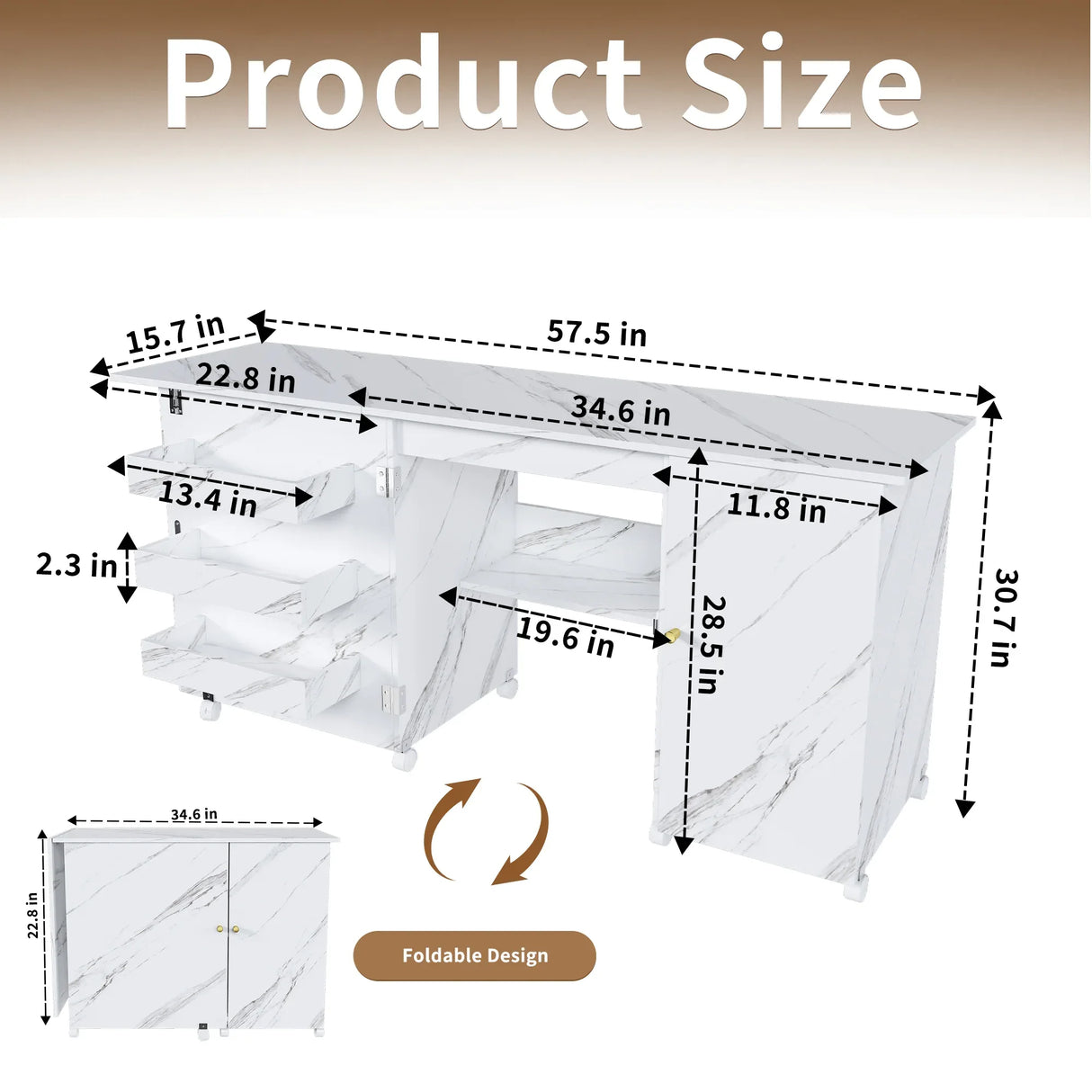 Foldable Adjustable Sewing Machine Table With Storage Cabinet - Omega Lifestyles