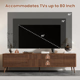 70-Inch Walnut Fluted Modern TV Stand With Storage - Omega Lifestyles