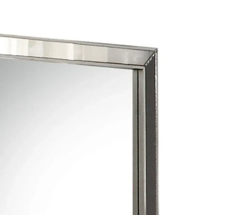Contemporary Silver Synthetic Wood Framed Mirror 28x32 Inch - Omega Lifestyles