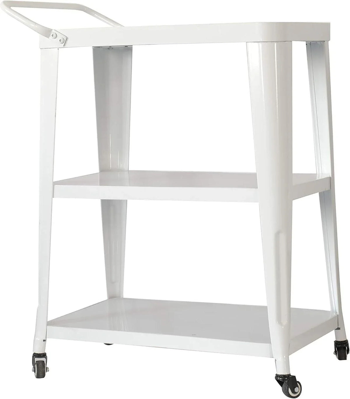 3-Tiered Industrial Metal Kitchen Cart With Swivel Wheels - Omega Lifestyles