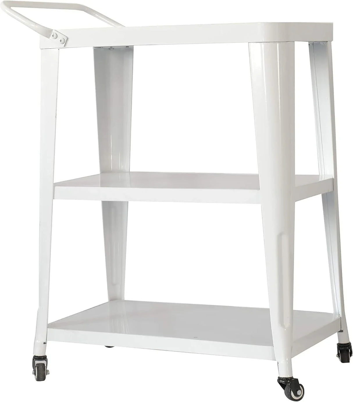 3-Tiered Industrial Metal Kitchen Cart With Swivel Wheels - Omega Lifestyles