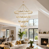 Farmhouse Wagon Wheel 60-Light Adjustable Height Chandelier - Omega Lifestyles