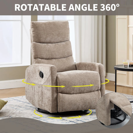 Heat Massage Swivel Rocking Recliner Chair With Lumbar Heat - Omega Lifestyles