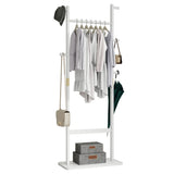 Solid Rubberwood White Coat Rack Stand 70.8-Inch - Omega Lifestyles