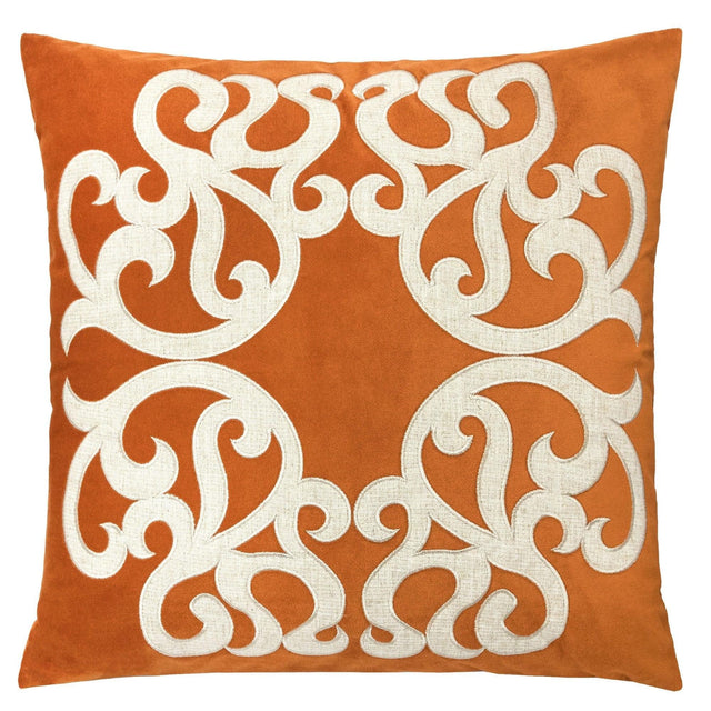 20-Inch Orange Polyester Velvet Pillowcase Cover - Omega Lifestyles