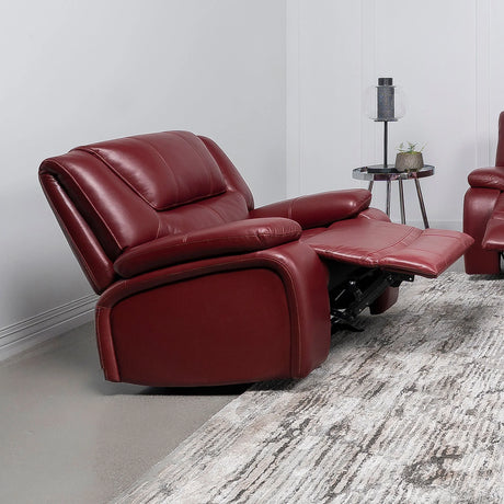 Red Upholstered Extra-Wide Glider Recliner Chair - Omega Lifestyles