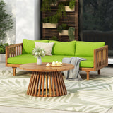 Acacia Wood Outdoor Patio Daybed And Coffee Table Set